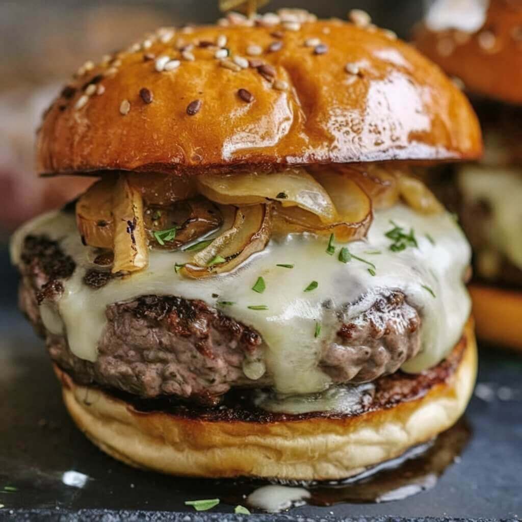 Savory French Onion Soup Burgers