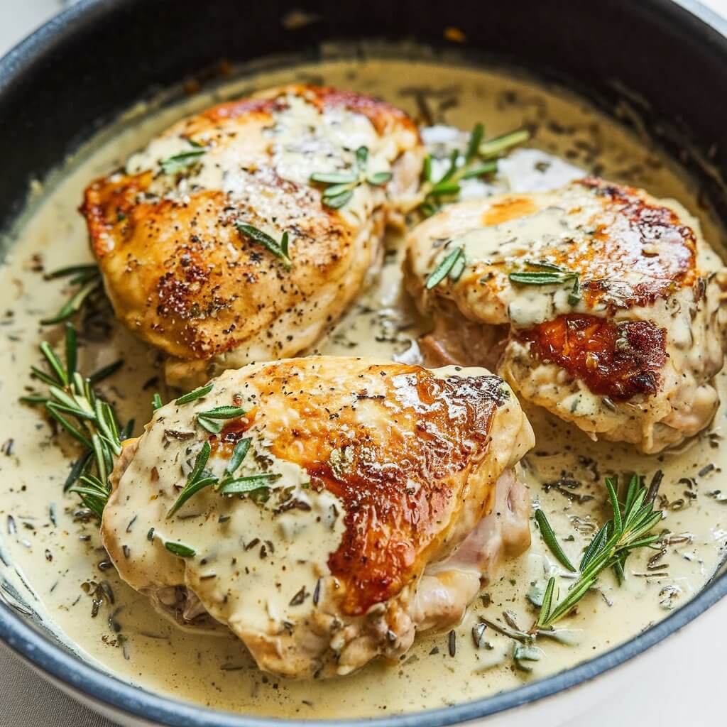 Herb Roasted Chicken with Creamy White Sauce